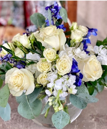 Blue & Ivory Garden Vase Arrangement