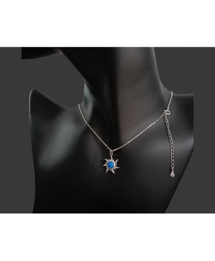Blue Opal Sun Necklace 