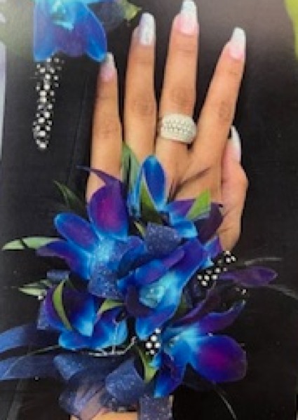 Blue Orchid Corsage 