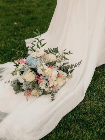 Blue & Pink Hues Bouquet Wedding