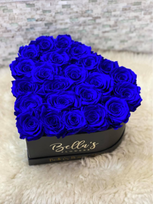 Blue Rose Heart Box Roses that Last a Year