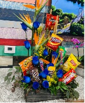 Blue roses and chips  