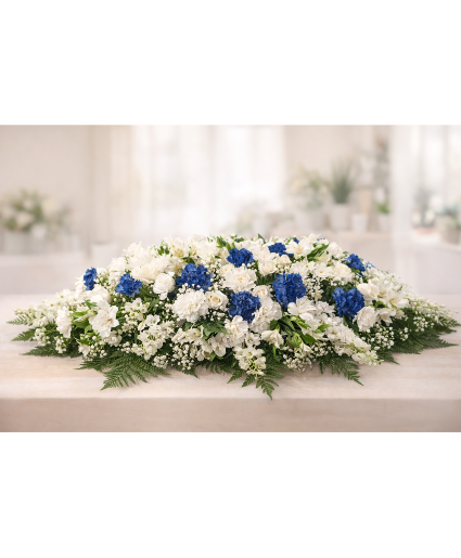 Blue Serenity Casket Spray 