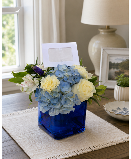 Blue Serenity Bouquet Center Piece 