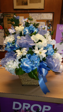 blue silks  silk arrangement 