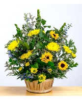 Solace: Yellow and Blues Basket Arrangement