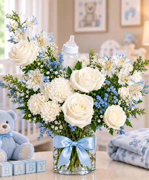 Blue Skies, Baby Boy Call Us for Faster Service & Daily Specials: (915) 303-8500 Text Us to Order Anytime: (915) 505-3708 Your trusted source for Flowers & Delivery in El Paso TX 