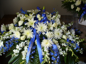 Blue Sky Casket Spray 