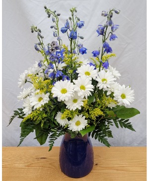 Blue Sky Reflections Vase Arrangement