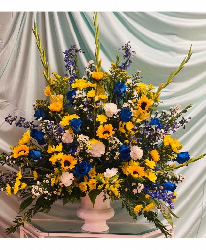 Blue Sunshine  SYMPATHY FLORAL 