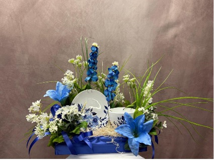 Blue Tea Time Bliss SA-106 Silk Arrangement