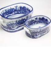 Blue and White Ceramic Pot Home Decor