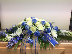 S-CS6 Blue tribute Casket spray