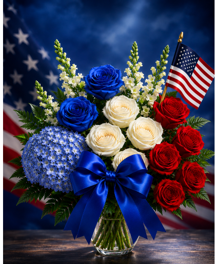 Blue Valor Tribute Deluxe Call Us for Faster Service & Daily Specials: (915) 303-8500 Text Us to Order Anytime: (915) 505-3708 Your trusted source for Flowers & Delivery in El Paso TX
