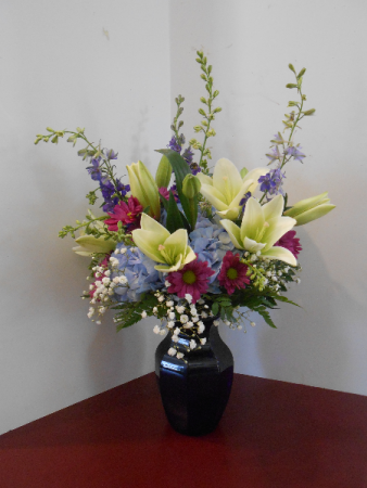 Blue Vase Arrangement 