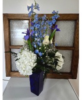 Blue & White All Around Vase Design Created by Ann Designers Choice 