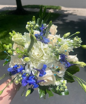 Blue & Ivory Elegance  Bouquet 