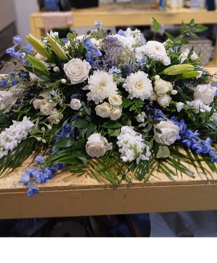 Blue & White  Casket Cover 