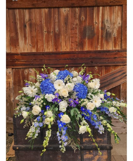 Blue & White Casket Spray Casket Spray