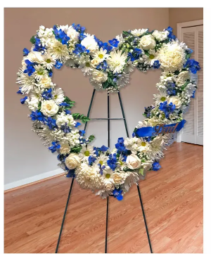 Blue & White open heart  
