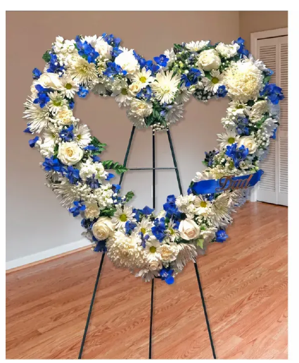 Blue & White open heart  