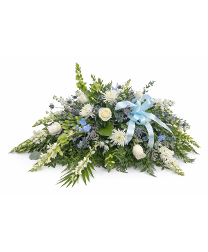 Blue & White Serenity Casket Spray 