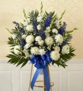 Blue & White Standing Basket Sympathy