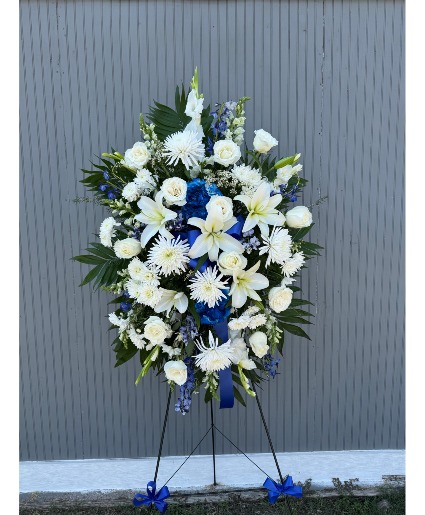 Blue & White Standing Spray 