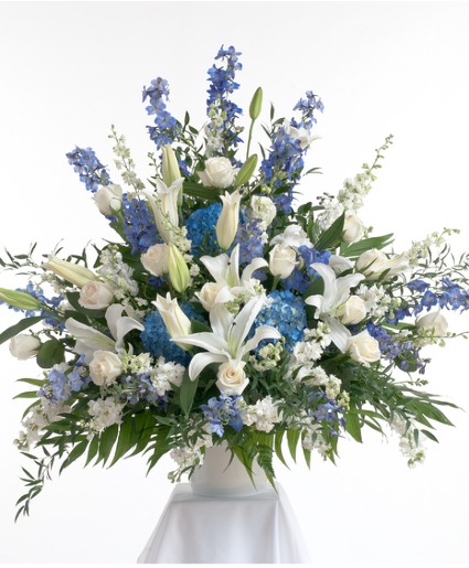 Blue & White Tribute Arrangement 