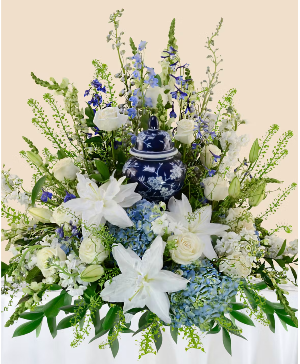 Blue Willow Remembrance Urn Surround
