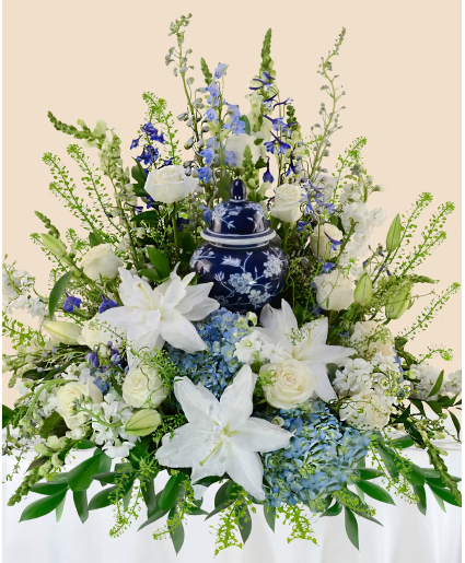 Blue Willow Remembrance Urn Surround