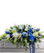 Blue Without You Casket Spray