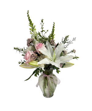 Blush and Ivory Vase arrangement