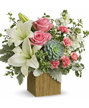 Pink and Sage Vase arrangement