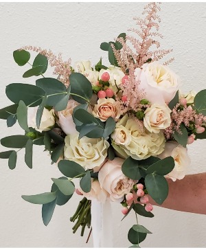 blush and white bridal bouquet wedding bouquet