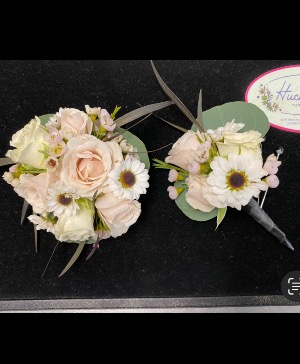 Blush Corsage & Boutinierre set Prom Flowers