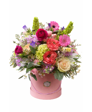 Blush Garden Hatbox assorted flowers