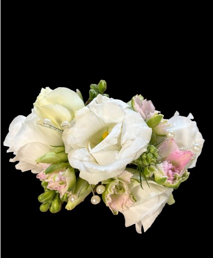 Blush Garden Pearl Bracelet Corsage  Wrist Corsage 