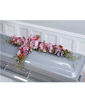 Blush Garden Remembrance Cross Casket Spray
