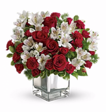 Blush of Christmas Cube Vase