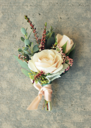 Blush spray rose  boutonnere
