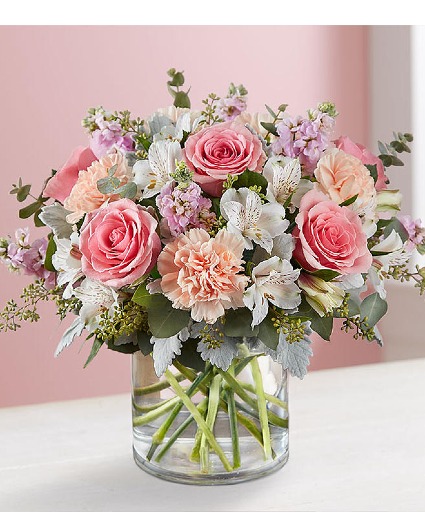 Blushing Blooms Glass Cylinder