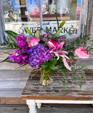 Blushing Blooms in the Tropics Floral Arrangement