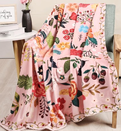 Blushing Blossoms Throw Blanket