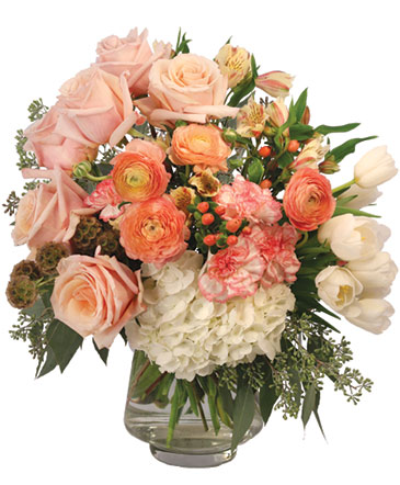 Blushing Elegance Bouquet Arrangement in Darien, CT | DARIEN FLOWERS