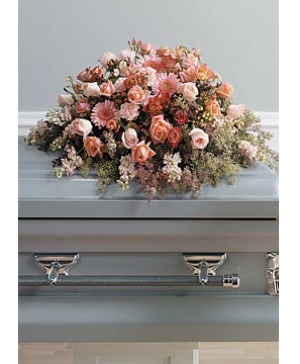 Blushing Elegance Casket Spray