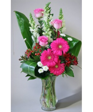 Blushing Garden Elegance by Art and Flowers  Vase