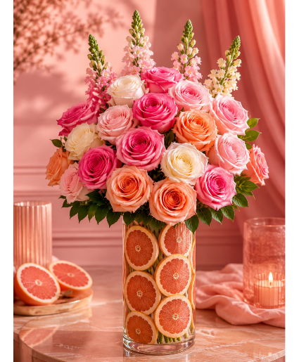 Blushing Grapefruit Luxe Call Us for Faster Service & Daily Specials: (915) 303-8500 Text Us to Order Anytime: (915) 505-3708 Your trusted source for Flowers & Delivery in El Paso TX