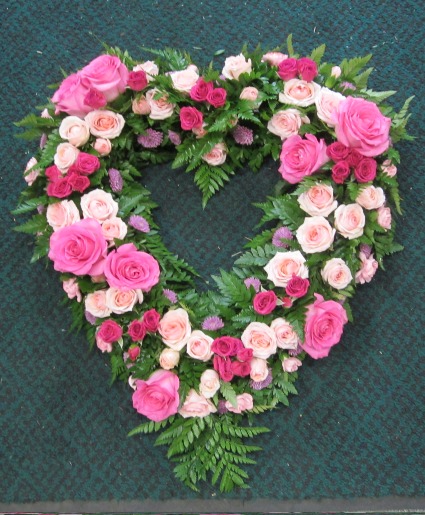 Blushing Heart Wreath funeral wreath