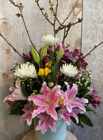 Blushing Lilies Arrangement 